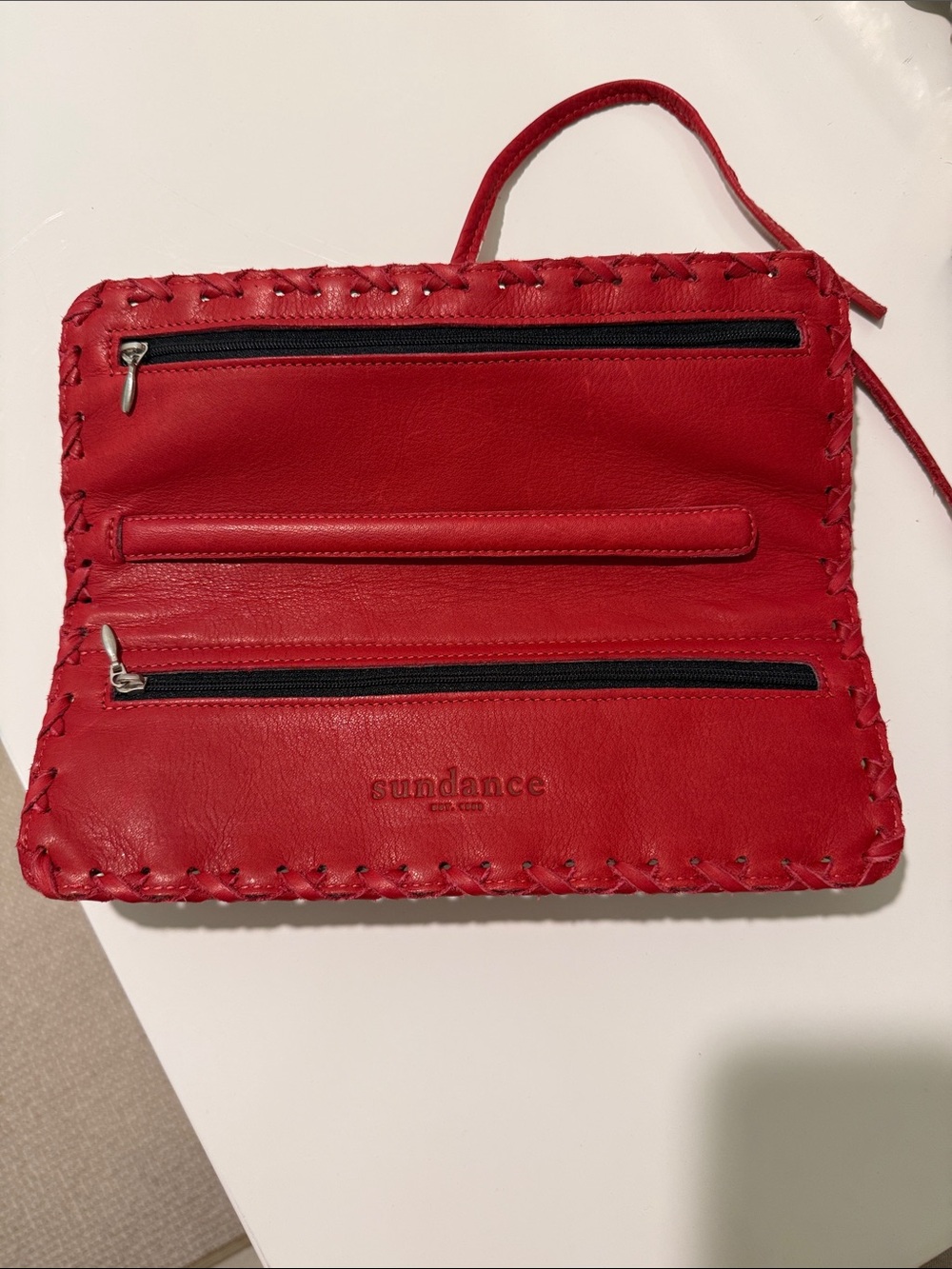 Sundance Red Leather Jewelry Roll - Picture 3 of 4